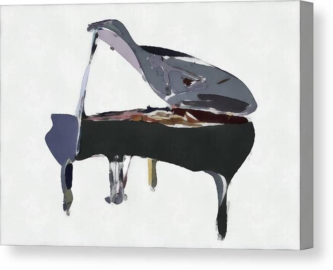 Piano Canvas Print featuring the digital art Bendy Piano by David Ridley