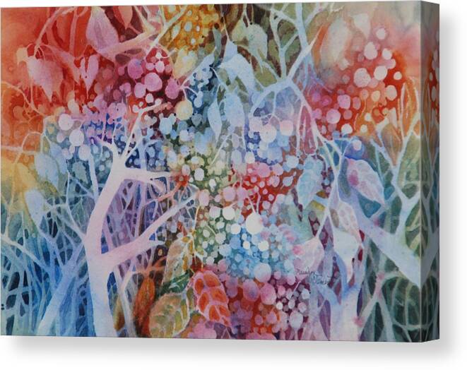 Floral Canvas Print featuring the painting Berries Alive by Marilyn Clement