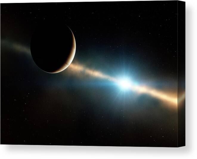 Beta Pictoris Canvas Print featuring the photograph Beta Pictoris Planetary System by European Southern Observatory/l. Calcada/science Photo Library