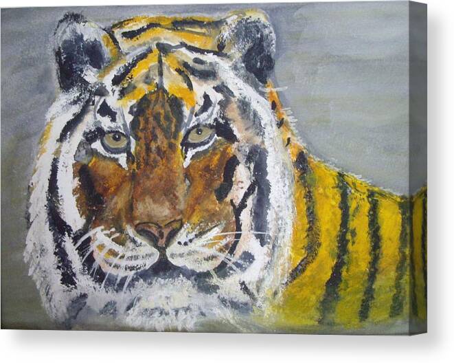 Tiger Canvas Print featuring the painting Big Softie by Carole Robins