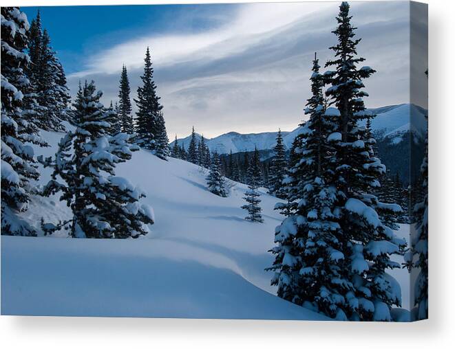 Colorado Canvas Print featuring the photograph Blue and White Winter by Cascade Colors