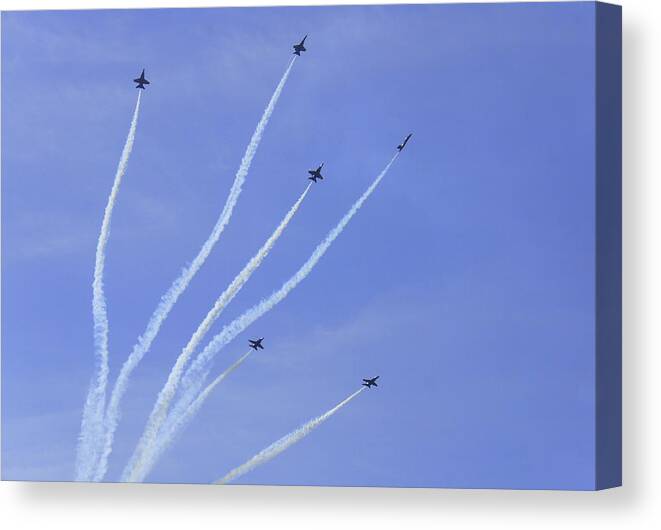 Blue Angels Canvas Print featuring the photograph Blue Angels 13 by Laurie Perry