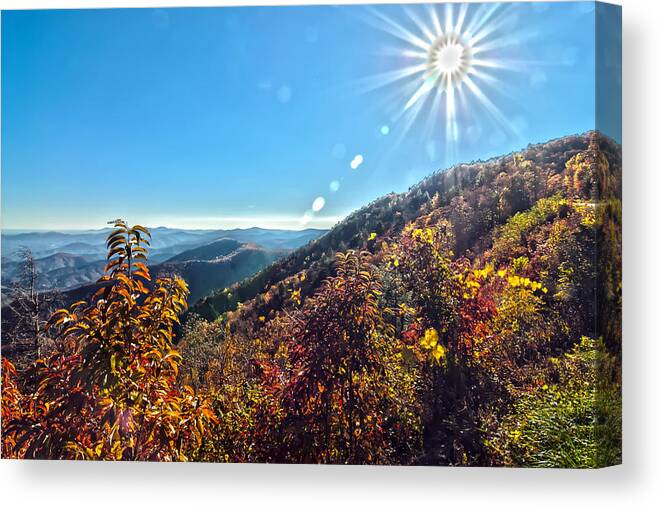 View Canvas Print featuring the photograph Blue Ridge Mountains North Carolina by Alex Grichenko