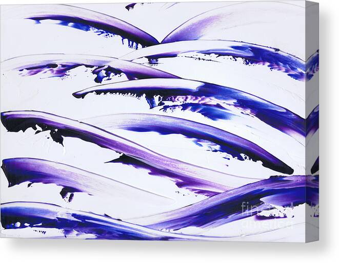 Abstraction Canvas Print featuring the painting Blue Surf by Kenneth Clarke