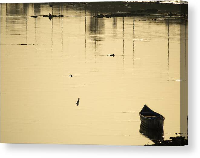 Boats Canvas Print featuring the photograph Boat In The Water by Rajiv Chopra