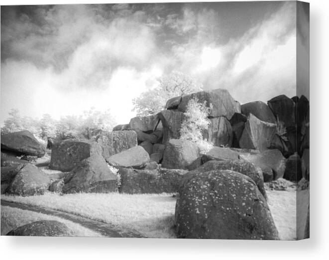 American Civil War Canvas Print featuring the photograph Boulders in Infrared by Guy Whiteley