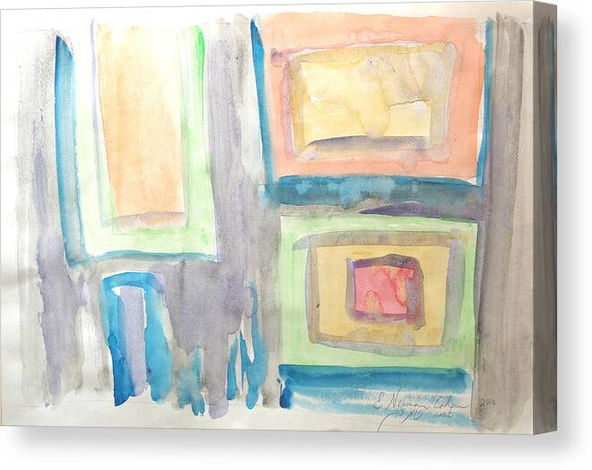 Abstract Canvas Print featuring the painting Box in Box by Esther Newman-Cohen