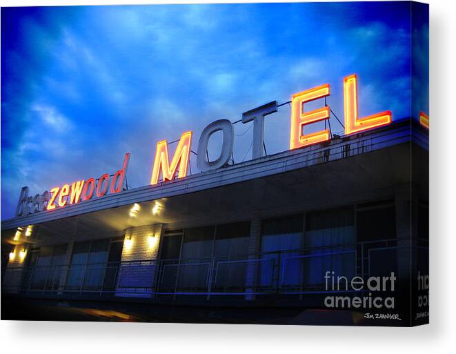 Turnpike Canvas Print featuring the photograph Breezewood Hotel by Jim Zahniser