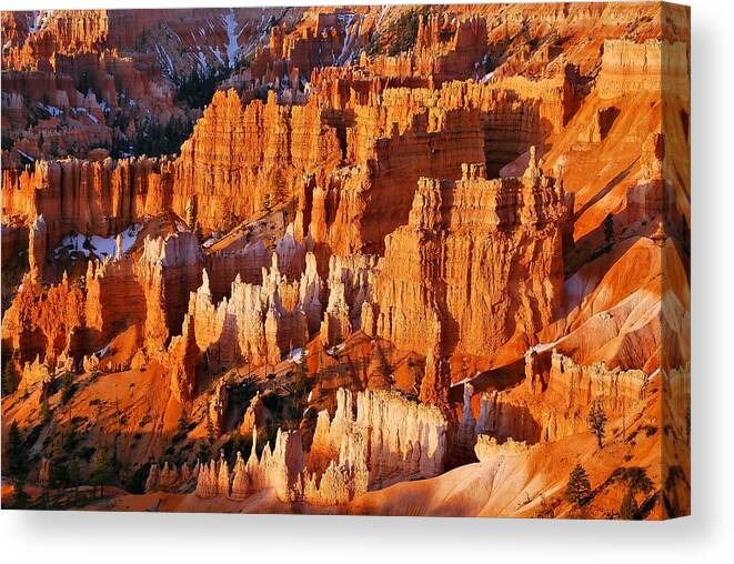 Bryce Canyon Canvas Print featuring the photograph Bryce Canyon Landscape Hoodoo Sunrise - Southern Utah by Gregory Ballos