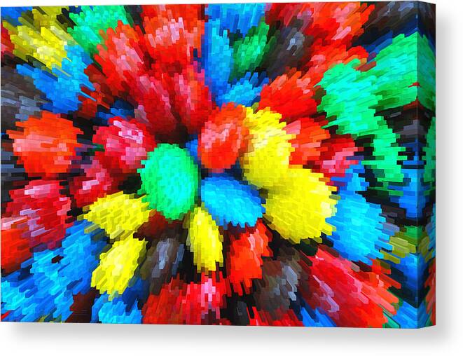 Color Canvas Print featuring the digital art Burst by Linda Segerson