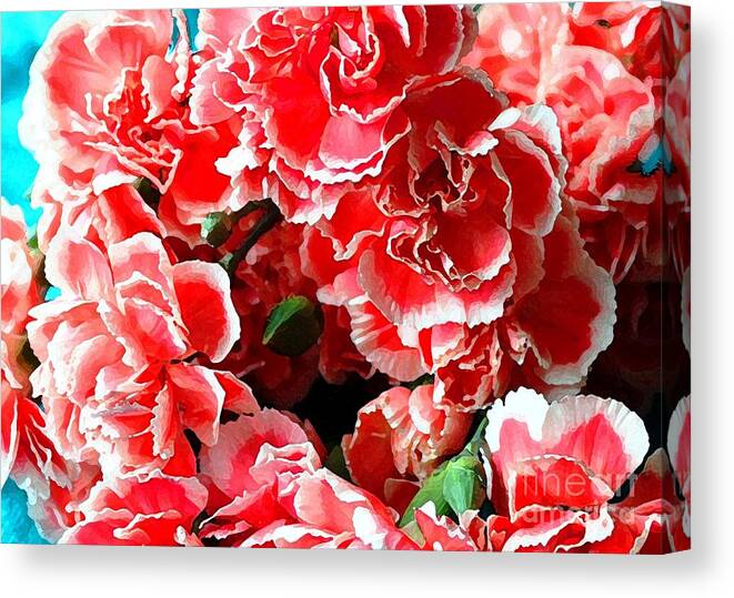 Pink Canvas Print featuring the photograph Burst of Pink Carnations by Rita Brown