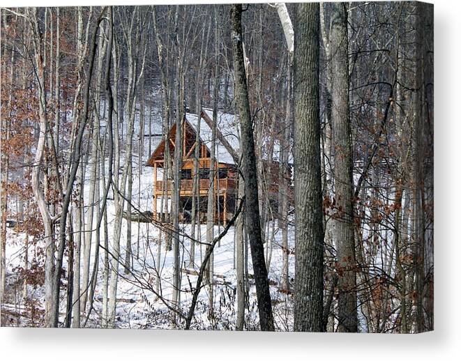 Ohio Canvas Print featuring the photograph Cabin in the Woods by Wendy Gertz