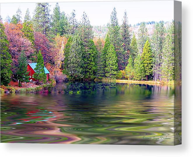 Cabin Canvas Print featuring the photograph Cabin On The Lake by Joyce Dickens