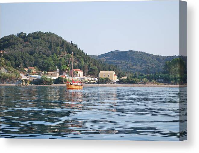 Calm Sea 3 Canvas Print featuring the photograph Calm Sea 3 by George Katechis