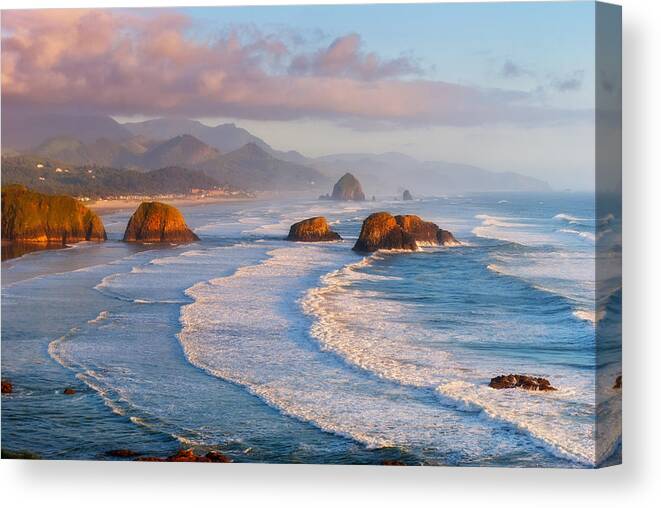 Cannon Beach Canvas Print featuring the photograph Cannon Beach Sunset by Darren White