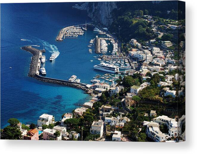 View Canvas Print featuring the photograph Capri Town by Ramunas Bruzas