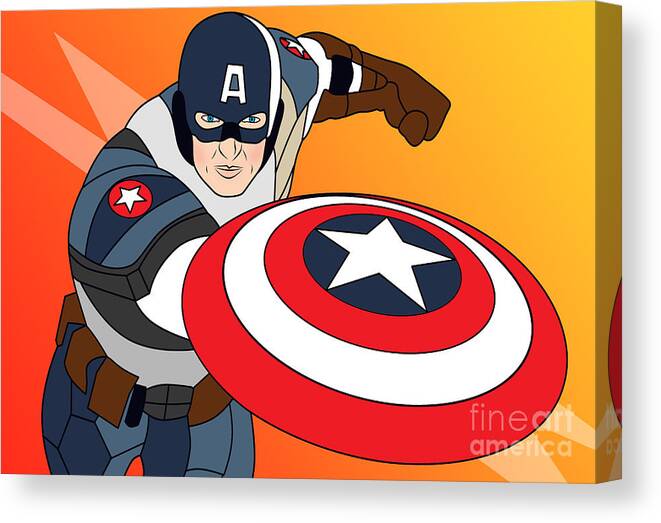Captain America Canvas Print featuring the digital art Captain America by Mark Ashkenazi
