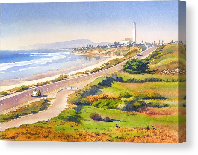 Carlsbad Canvas Print featuring the painting Carlsbad Rt 101 by Mary Helmreich