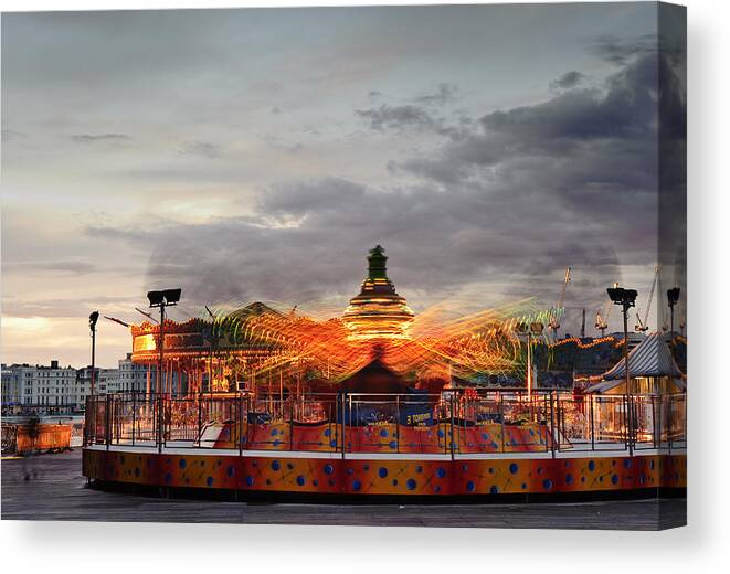 Fun Fair Canvas Print featuring the photograph Carousel by Matthew Gibson