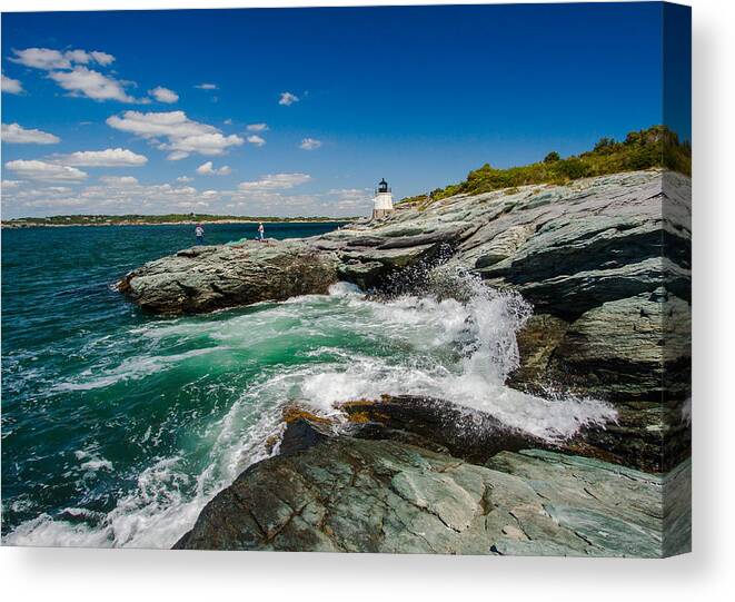 Castle Hill Lighthouse Canvas Print featuring the photograph Castle Hill Lighthouse by Brian MacLean