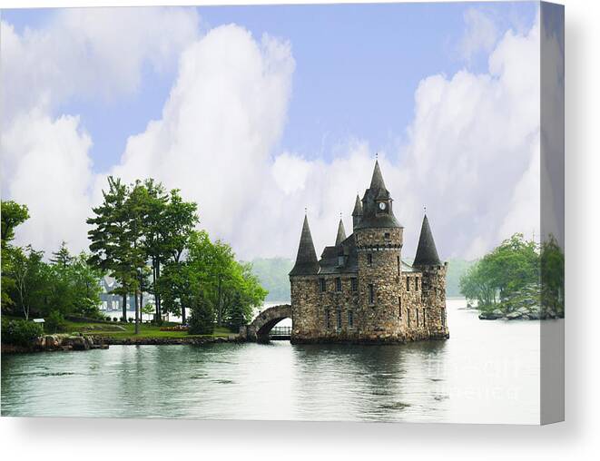 Canada Canvas Print featuring the photograph Castle in the St Lawrence Seaway by Brenda Kean