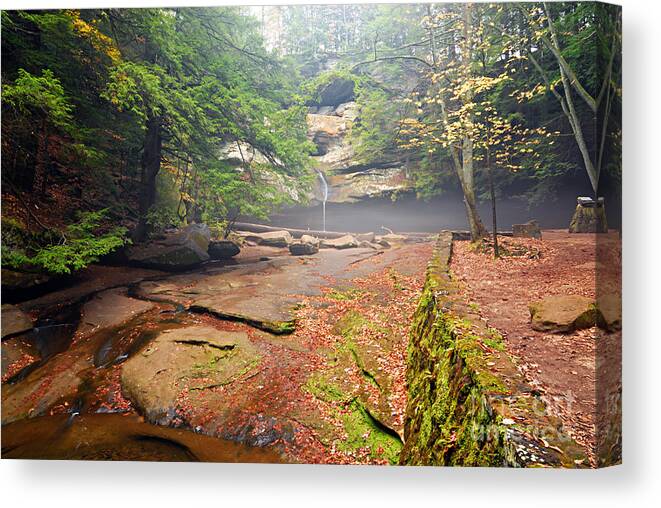 Photography Canvas Print featuring the photograph Cedar Falls by Larry Ricker