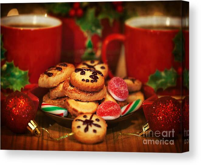 Ball Canvas Print featuring the photograph Christmas dessert by Anna Om