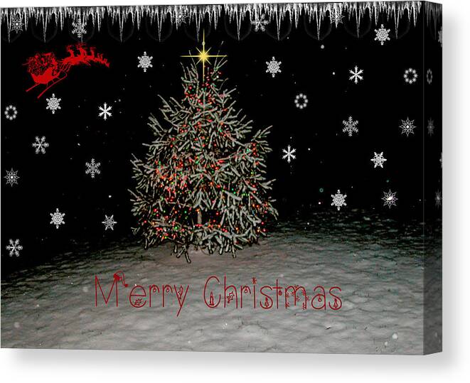 Greeting Card Canvas Print featuring the photograph Christmas Snow by Cathy Kovarik
