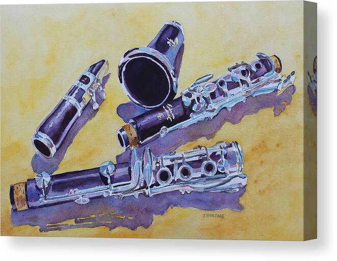 Instrument Canvas Print featuring the painting Clarinet Candy by Jenny Armitage