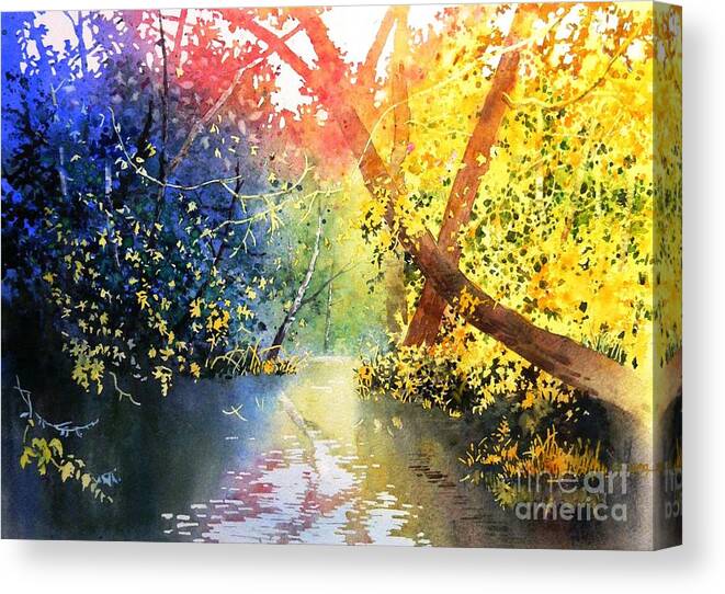 Landscape Canvas Print featuring the painting Color of trees by Celine K Yong