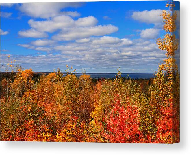 Colors Above Lake Superior Canvas Print featuring the photograph Colors Above Lake Superior by Rachel Cohen