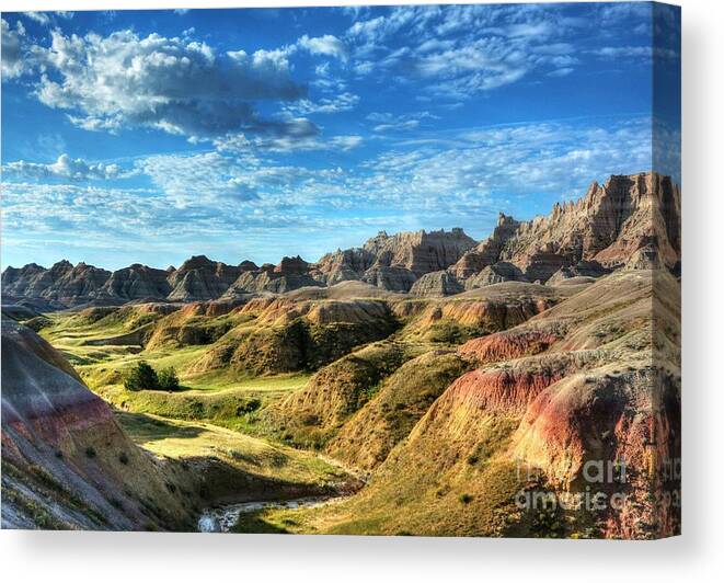South Dakota Canvas Print featuring the photograph Colors Of The Badlands by Mel Steinhauer