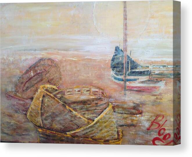 Beach Canvas Print featuring the painting Colva by Peggy Blood
