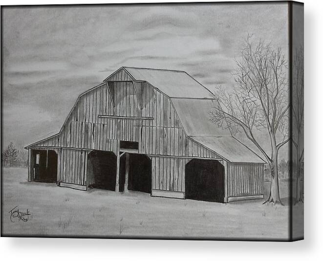 Barn Canvas Print featuring the drawing Coming Home by Tony Clark