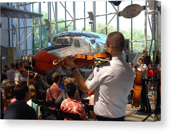 Air And Space Museum Canvas Print featuring the photograph Concert Under the Planes by Kenny Glover