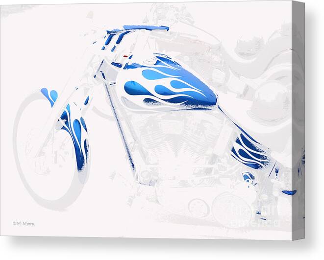 Blue Canvas Print featuring the photograph Cool Motorcycle by Tap On Photo