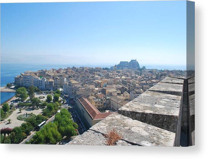 Corfu City Canvas Print featuring the photograph Corfu City by George Katechis