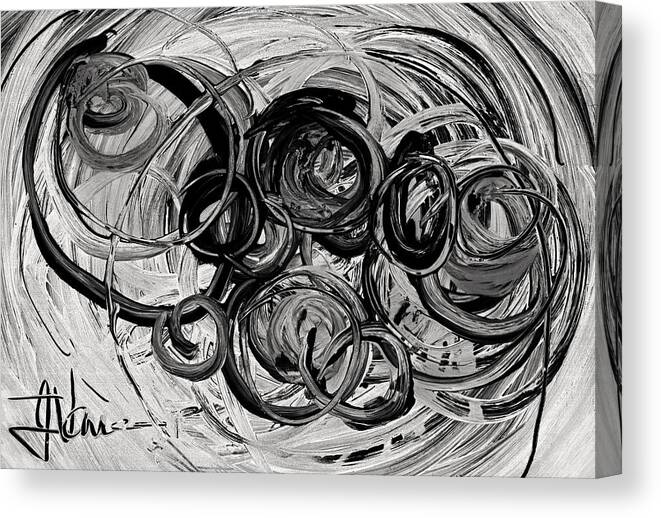 Abstract Canvas Print featuring the mixed media Cosmo Circles by Jim Vance