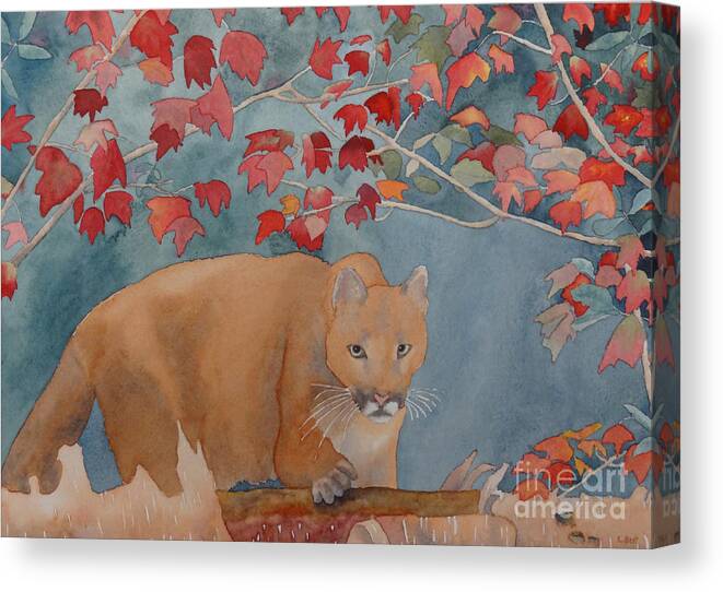Cougar Canvas Print featuring the painting Cougar by Laurel Best