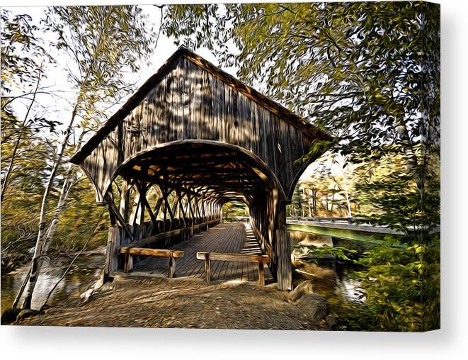 New England Canvas Print featuring the photograph Covered Bridge by Bill Howard