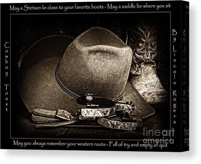 Cowboy Canvas Print featuring the photograph Cowboy Toast by Lincoln Rogers