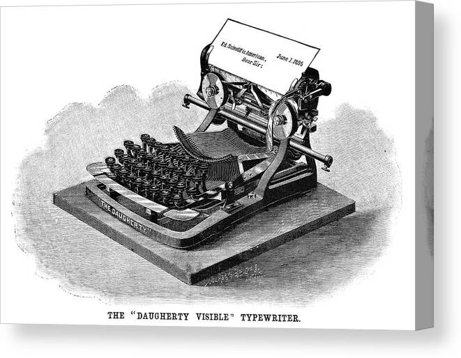 1895 Canvas Print featuring the painting Daugherty Typewriter, 1895 by Granger