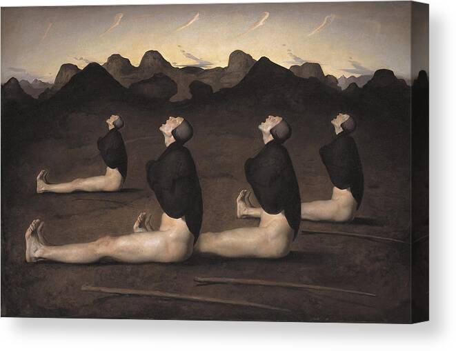 Oil Canvas Print featuring the painting Dawn by Odd Nerdrum