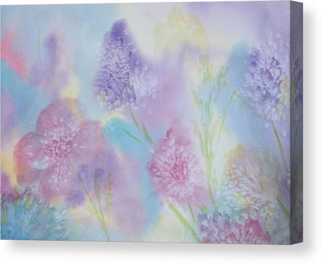 Wildflowers Canvas Print featuring the painting Dawn of the Wildflowers by Ellen Levinson