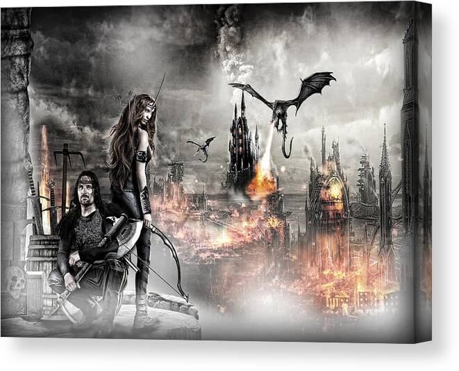 Gothic Canvas Print featuring the photograph Dead City by Wendy White