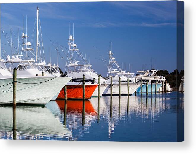 December Canvas Print featuring the photograph December Boats by Paula OMalley