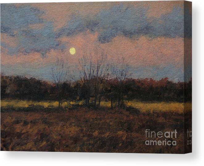December Moon Canvas Print featuring the painting December Moon by Gregory Arnett