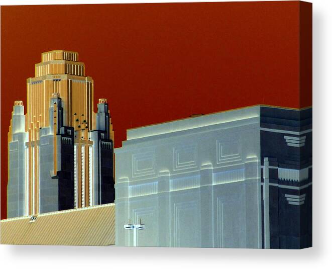 Deco Canvas Print featuring the digital art Deco Smith Center by Randall Weidner