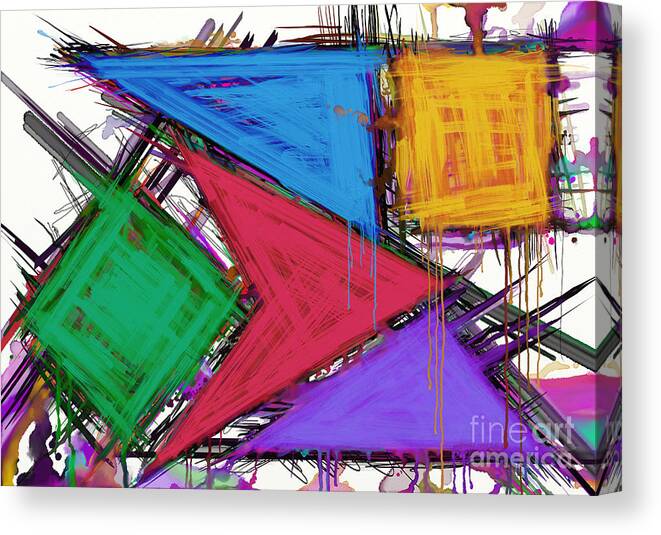 Triangles Canvas Print featuring the digital art Disruptor by Keith Mills