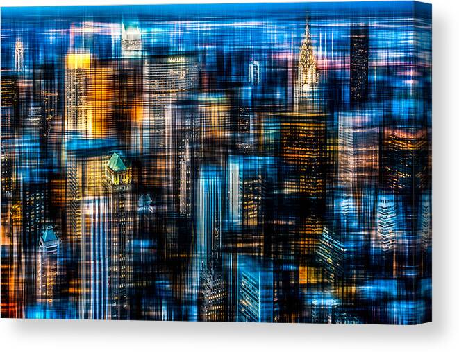 Abstract Canvas Print featuring the photograph Downtown II B by Hannes Cmarits